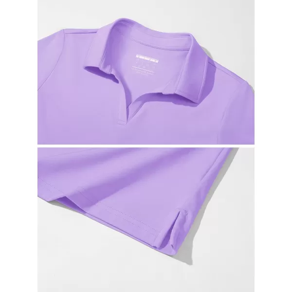 Women's Golf Polo Shirts V Neck UPF 50+ Collared Short Sleeve Tennis Shirt Lightweight Quick Dry Sun Protection Shirts