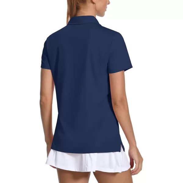 Women's Golf Polo Shirts V Neck UPF 50+ Collared Short Sleeve Tennis Shirt Lightweight Quick Dry Sun Protection Shirts