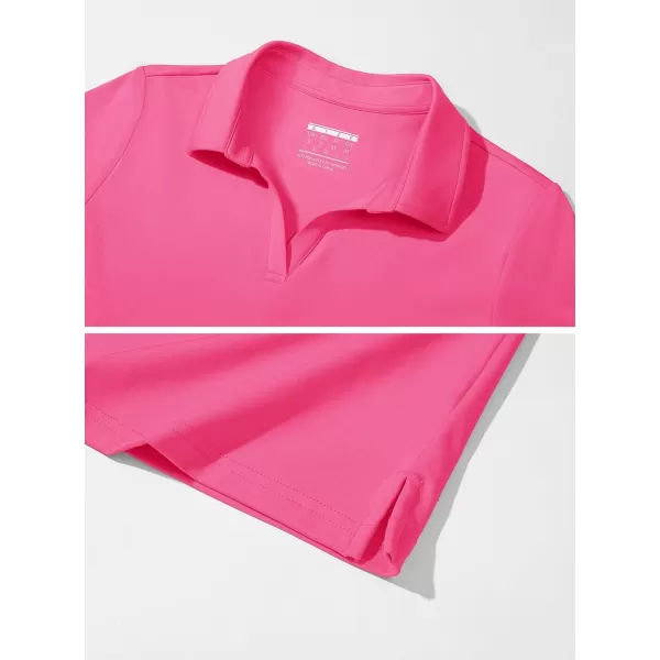 Women's Golf Polo Shirts V Neck UPF 50+ Collared Short Sleeve Tennis Shirt Lightweight Quick Dry Sun Protection Shirts