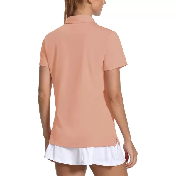 Women's Golf Polo Shirts V Neck UPF 50+ Collared Short Sleeve Tennis Shirt Lightweight Quick Dry Sun Protection Shirts