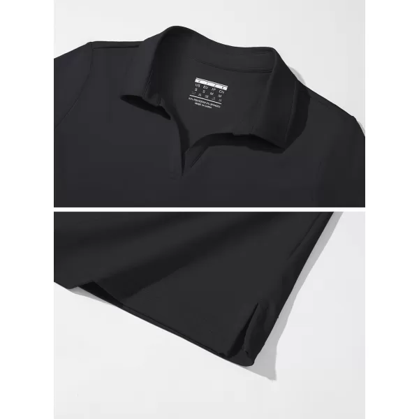 Women's Golf Polo Shirts V Neck UPF 50+ Collared Short Sleeve Tennis Shirt Lightweight Quick Dry Sun Protection Shirts