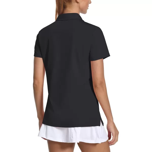 Women's Golf Polo Shirts V Neck UPF 50+ Collared Short Sleeve Tennis Shirt Lightweight Quick Dry Sun Protection Shirts