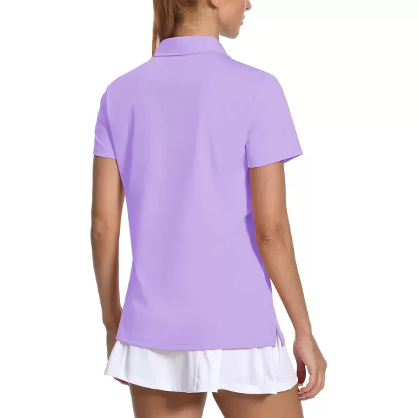 Women's Golf Polo Shirts V Neck UPF 50+ Collared Short Sleeve Tennis Shirt Lightweight Quick Dry Sun Protection Shirts