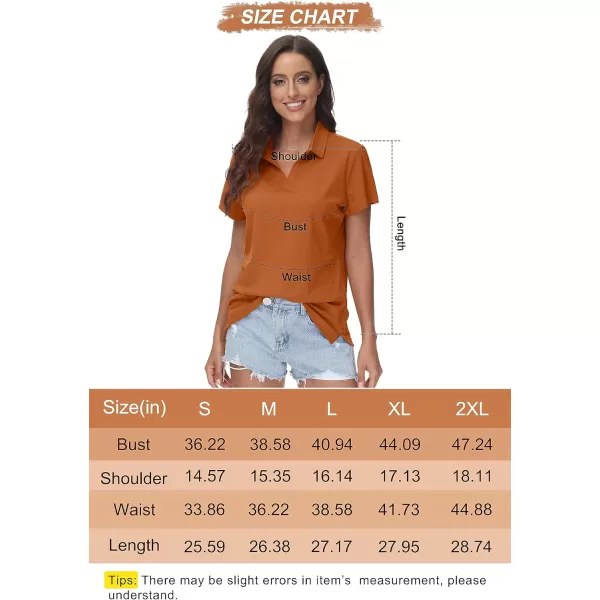 Women's Golf Polo Shirts V Neck UPF 50+ Collared Short Sleeve Tennis Shirt Lightweight Quick Dry Sun Protection Shirts
