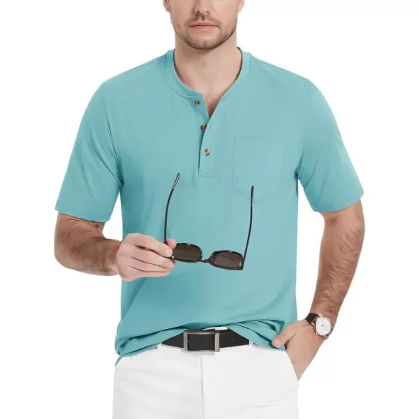 MAGCOMSEN Men's Henley Shirts Short Sleeve Pocket Tee Shirts Cotton Casual T-Shirts Vintage Plain Shirts Summer Fashion