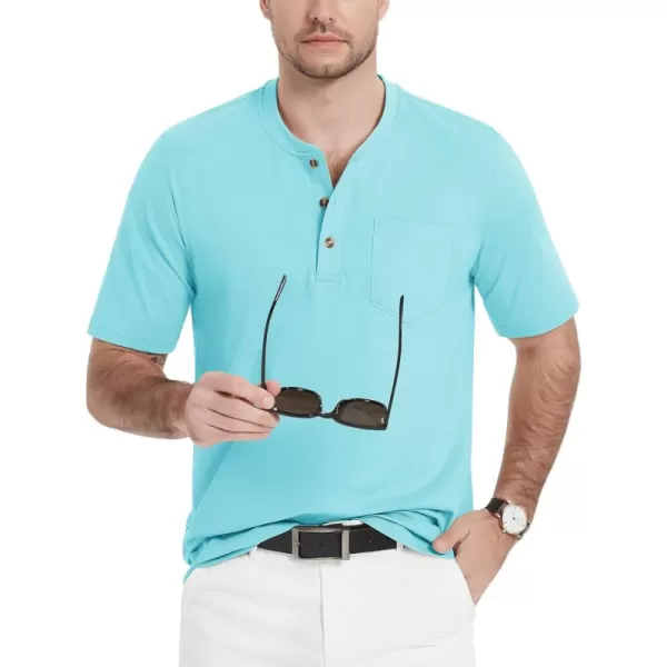MAGCOMSEN Men's Henley Shirts Short Sleeve Pocket Tee Shirts Cotton Casual T-Shirts Vintage Plain Shirts Summer Fashion