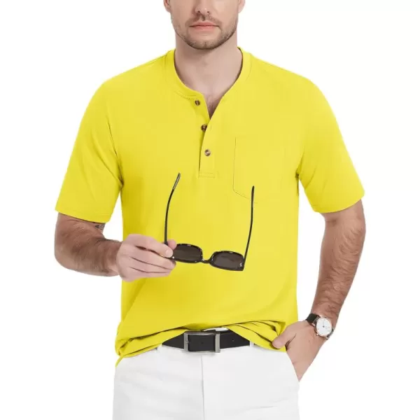 MAGCOMSEN Men's Henley Shirts Short Sleeve Pocket Tee Shirts Cotton Casual T-Shirts Vintage Plain Shirts Summer Fashion
