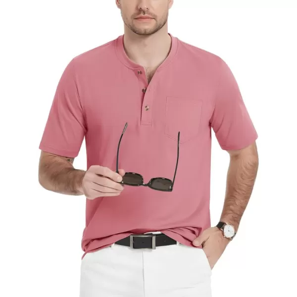 MAGCOMSEN Men's Henley Shirts Short Sleeve Pocket Tee Shirts Cotton Casual T-Shirts Vintage Plain Shirts Summer Fashion