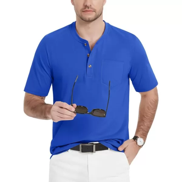 MAGCOMSEN Men's Henley Shirts Short Sleeve Pocket Tee Shirts Cotton Casual T-Shirts Vintage Plain Shirts Summer Fashion