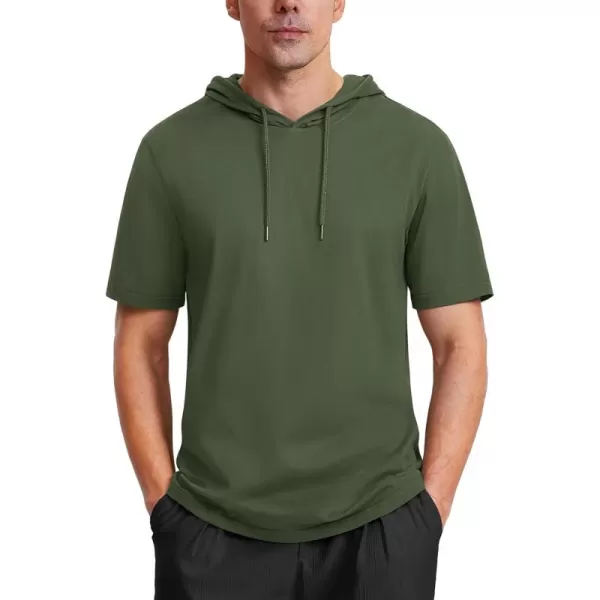 MAGCOMSEN Men's Short Sleeve Hoodie Cotton Hooded T Shirts Lightweight Sweatshirt Hoodies Pullover