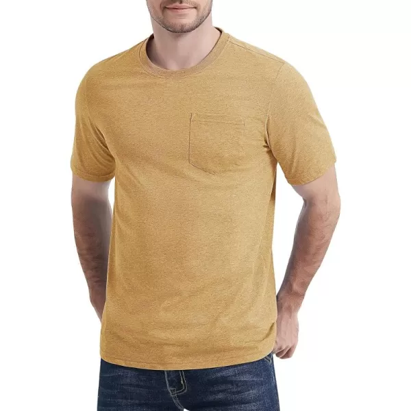MAGCOMSEN Mens T Shirt Short Sleeve Pocket T Shirt Cotton Crewneck Tee Regular Fit Ribbed Neckline Shirt for Men