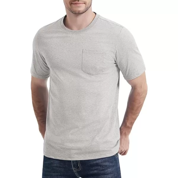 MAGCOMSEN Mens T Shirt Short Sleeve Pocket T Shirt Cotton Crewneck Tee Regular Fit Ribbed Neckline Shirt for Men