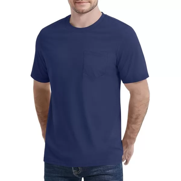 MAGCOMSEN Mens T Shirt Short Sleeve Pocket T Shirt Cotton Crewneck Tee Regular Fit Ribbed Neckline Shirt for Men