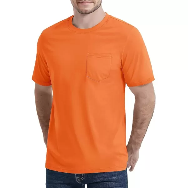 MAGCOMSEN Mens T Shirt Short Sleeve Pocket T Shirt Cotton Crewneck Tee Regular Fit Ribbed Neckline Shirt for Men