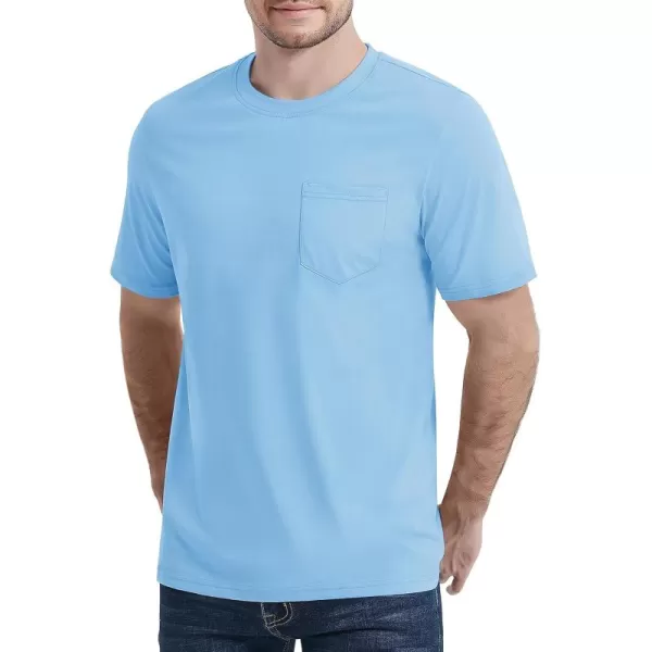 MAGCOMSEN Mens T Shirt Short Sleeve Pocket T Shirt Cotton Crewneck Tee Regular Fit Ribbed Neckline Shirt for Men
