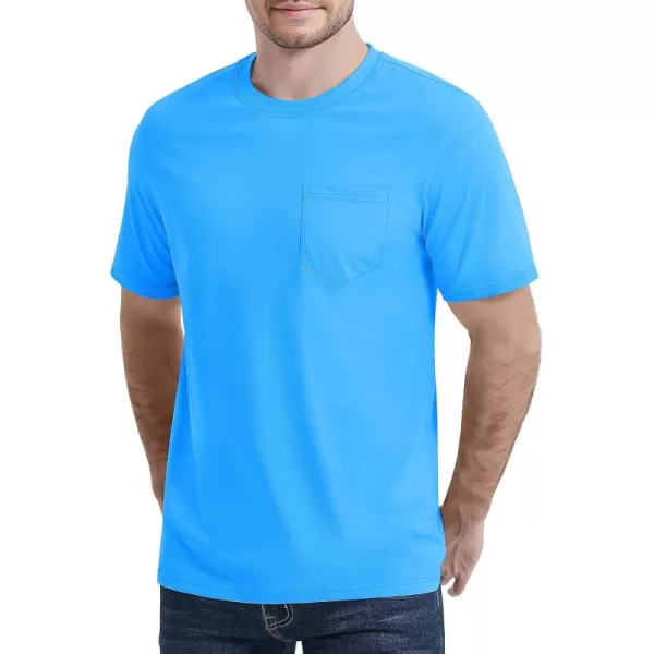 MAGCOMSEN Mens T Shirt Short Sleeve Pocket T Shirt Cotton Crewneck Tee Regular Fit Ribbed Neckline Shirt for Men