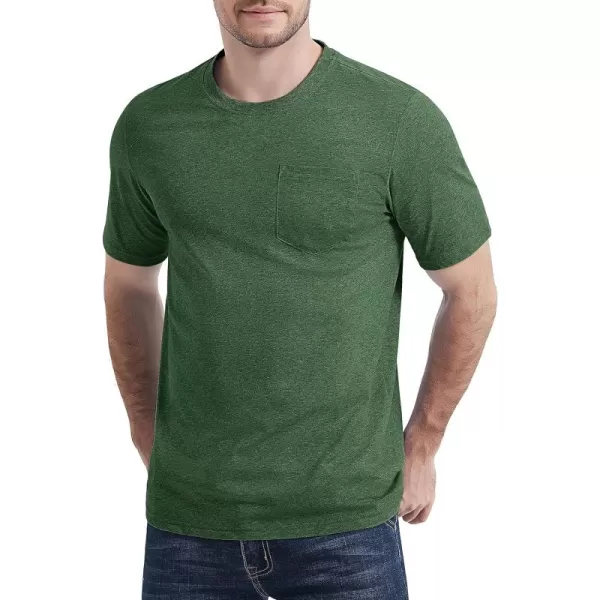 MAGCOMSEN Mens T Shirt Short Sleeve Pocket T Shirt Cotton Crewneck Tee Regular Fit Ribbed Neckline Shirt for Men