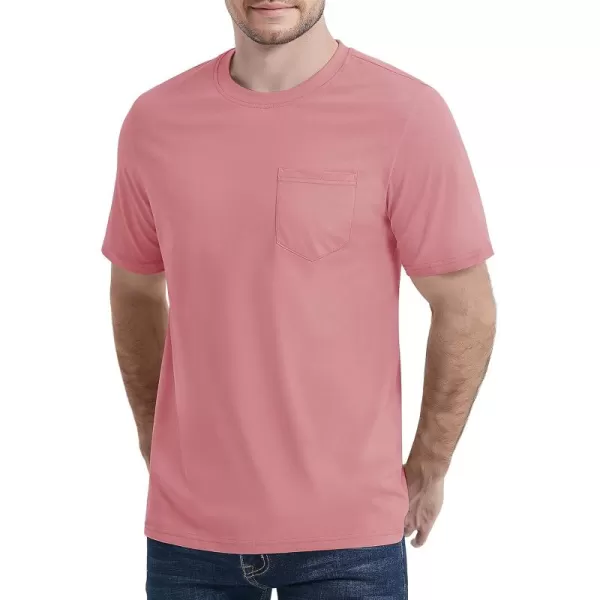 MAGCOMSEN Mens T Shirt Short Sleeve Pocket T Shirt Cotton Crewneck Tee Regular Fit Ribbed Neckline Shirt for Men