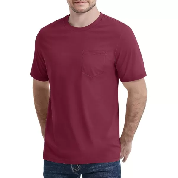 MAGCOMSEN Mens T Shirt Short Sleeve Pocket T Shirt Cotton Crewneck Tee Regular Fit Ribbed Neckline Shirt for Men