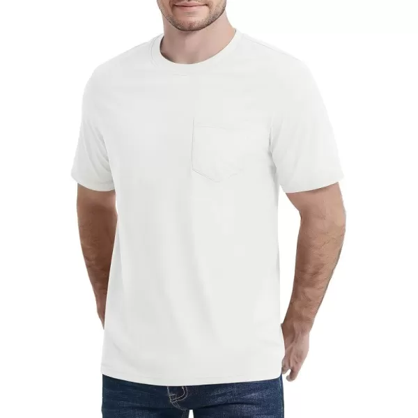 MAGCOMSEN Mens T Shirt Short Sleeve Pocket T Shirt Cotton Crewneck Tee Regular Fit Ribbed Neckline Shirt for Men