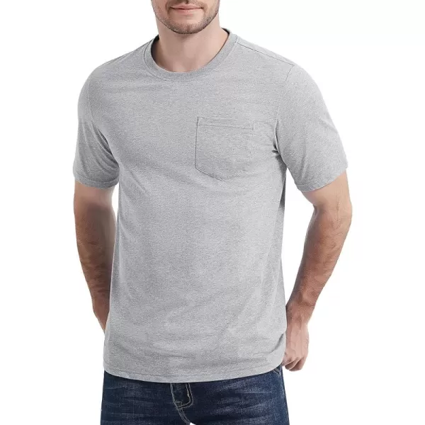 MAGCOMSEN Mens T Shirt Short Sleeve Pocket T Shirt Cotton Crewneck Tee Regular Fit Ribbed Neckline Shirt for Men