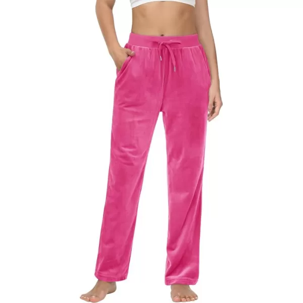 MAGCOMSEN Women's Fleece Pants Track Athletic Running Yoga Velour Pants Jogger Comfy Pajama Lounge Sweatpants