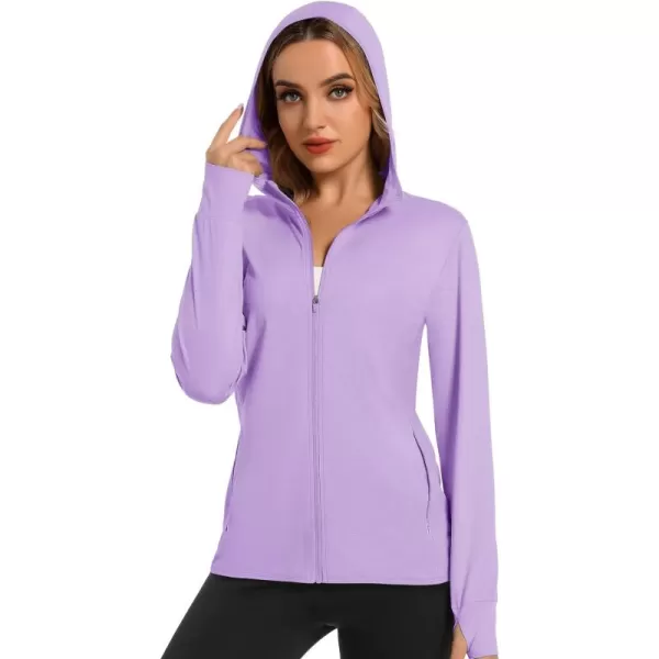 MAGCOMSEN Women's Jackets Lightweight UPF 50+ Sun Protection Shirt Hoodie Hiking Running Athletic Jacket Thumb Hole 4 Pockets