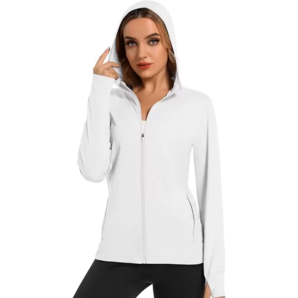 MAGCOMSEN Women's Jackets Lightweight UPF 50+ Sun Protection Shirt Hoodie Hiking Running Athletic Jacket Thumb Hole 4 Pockets