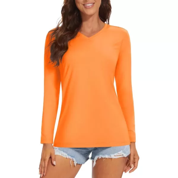 MAGCOMSEN Women's UPF 50+ Long Sleeve Shirts V-Neck UV Sun Protection T-Shirt Hiking Running Workout Outdoor Tee