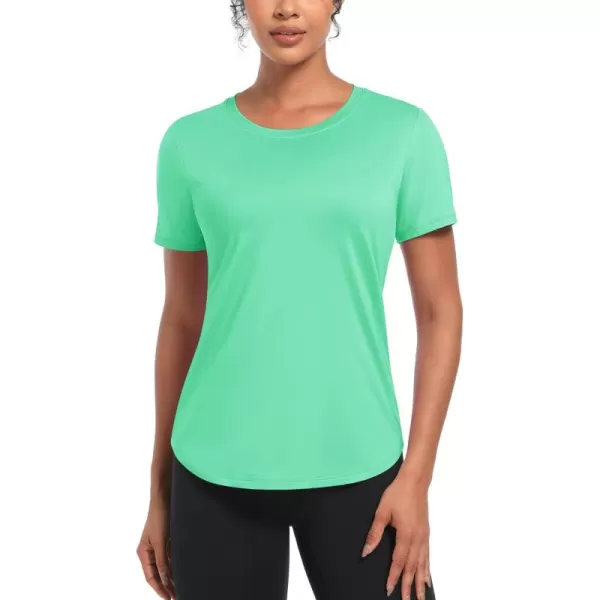 MAGCOMSEN Women's UPF 80+ Short Sleeve T Shirts Quick Dry Breathable Athletic Workout Gym Tops with Curve Hem