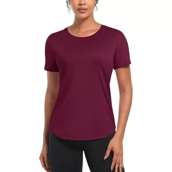 MAGCOMSEN Women's UPF 80+ Short Sleeve T Shirts Quick Dry Breathable Athletic Workout Gym Tops with Curve Hem