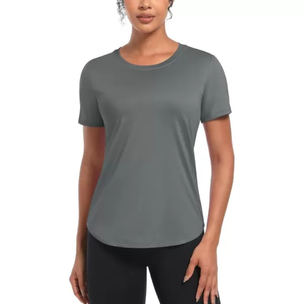 MAGCOMSEN Women's UPF 80+ Short Sleeve T Shirts Quick Dry Breathable Athletic Workout Gym Tops with Curve Hem