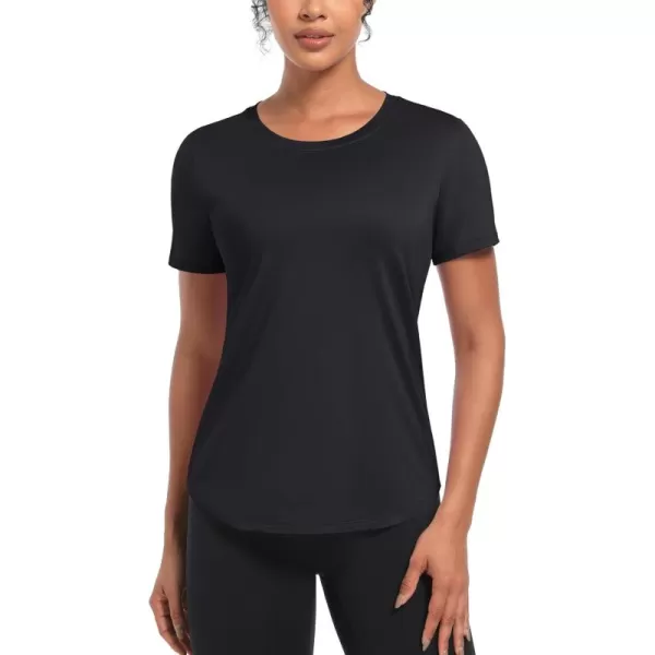 MAGCOMSEN Women's UPF 80+ Short Sleeve T Shirts Quick Dry Breathable Athletic Workout Gym Tops with Curve Hem