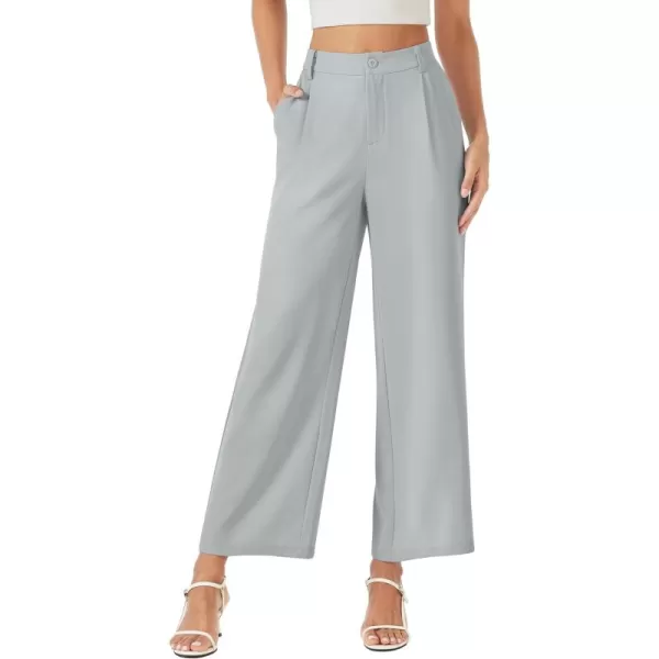 MAGCOMSEN Women's Wide Leg Pant Casual Work Dress Pants High Elastic Waisted Palazzo Flowy Trousers with Pockets