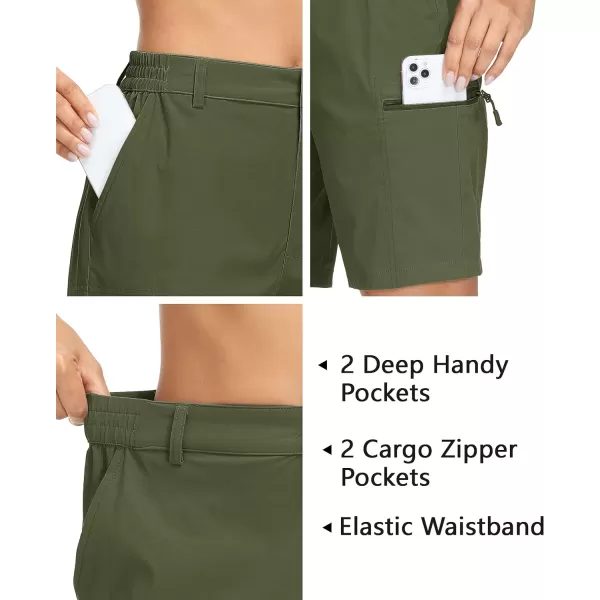 MAGCOMSEN Hiking Shorts for Women Quick Dry Cargo Shorts Lightweight Pockets Outdoor Summer Casual Active Golf Shorts