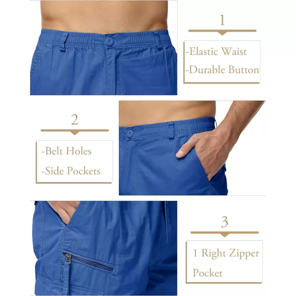 MAGCOMSEN Men's Capri Pants Twill Elastic Below Knee Cargo Shorts 3/4 Capri Long Shorts with 7 Pockets
