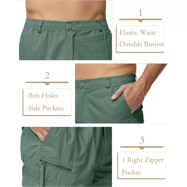MAGCOMSEN Men's Capri Pants Twill Elastic Below Knee Cargo Shorts 3/4 Capri Long Shorts with 7 Pockets
