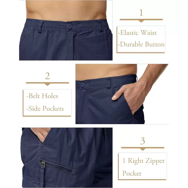 MAGCOMSEN Men's Capri Pants Twill Elastic Below Knee Cargo Shorts 3/4 Capri Long Shorts with 7 Pockets