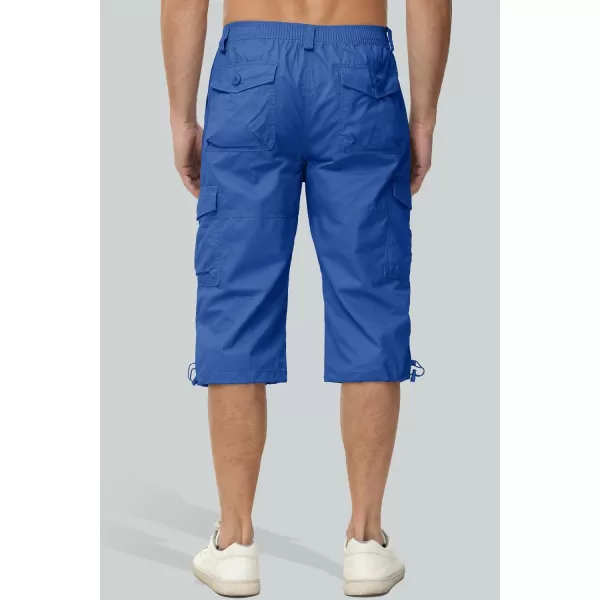 MAGCOMSEN Men's Capri Pants Twill Elastic Below Knee Cargo Shorts 3/4 Capri Long Shorts with 7 Pockets