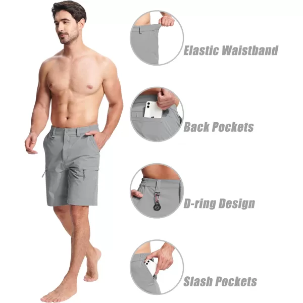 MAGCOMSEN Men's Hiking Shorts 5 Pockets Water-Resistant Ripstop Quick Dry Outdoor Cargo Fishing Tactical Shorts