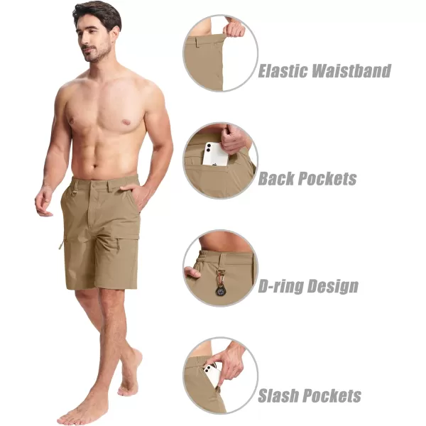 MAGCOMSEN Men's Hiking Shorts 5 Pockets Water-Resistant Ripstop Quick Dry Outdoor Cargo Fishing Tactical Shorts