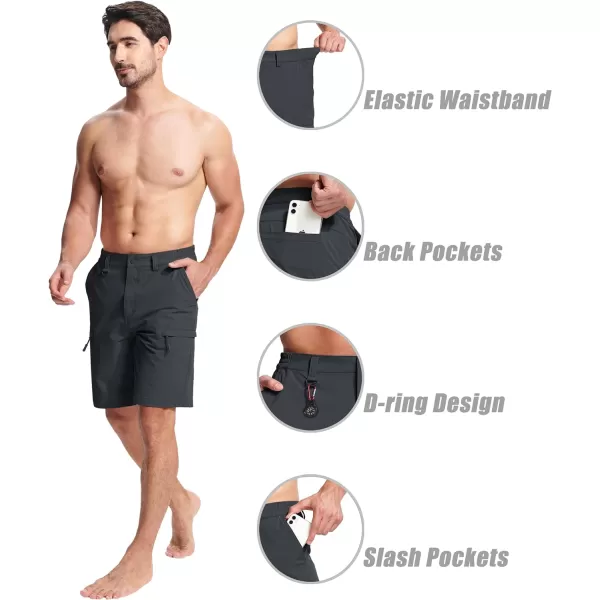 MAGCOMSEN Men's Hiking Shorts 5 Pockets Water-Resistant Ripstop Quick Dry Outdoor Cargo Fishing Tactical Shorts