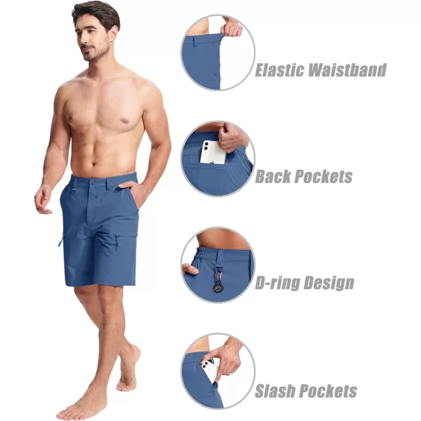 MAGCOMSEN Men's Hiking Shorts 5 Pockets Water-Resistant Ripstop Quick Dry Outdoor Cargo Fishing Tactical Shorts