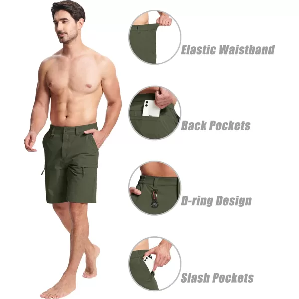 MAGCOMSEN Men's Hiking Shorts 5 Pockets Water-Resistant Ripstop Quick Dry Outdoor Cargo Fishing Tactical Shorts