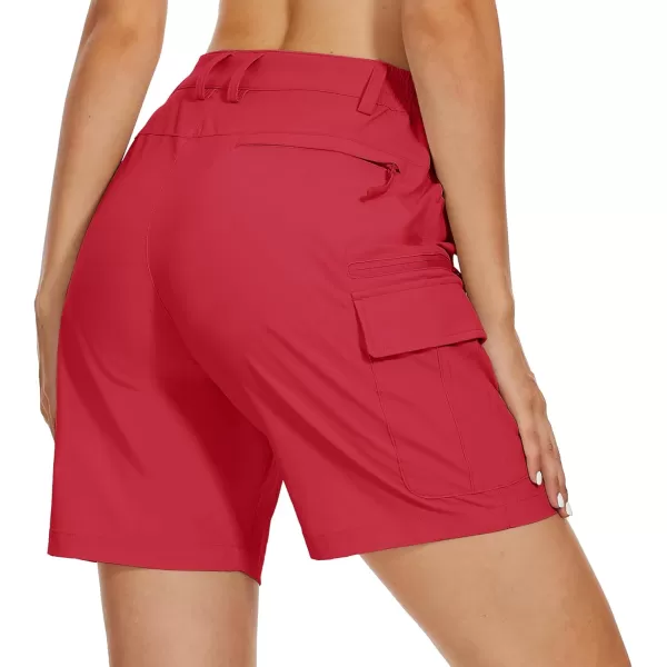MAGCOMSEN Women's 7" Golf Shorts 6 Pockets Quick Dry Hiking Cargo Shorts Lightweight Water Resistant Summer Outdoor Shorts