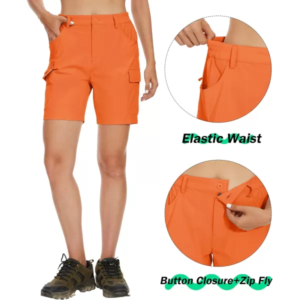 MAGCOMSEN Women's 7" Golf Shorts 6 Pockets Quick Dry Hiking Cargo Shorts Lightweight Water Resistant Summer Outdoor Shorts