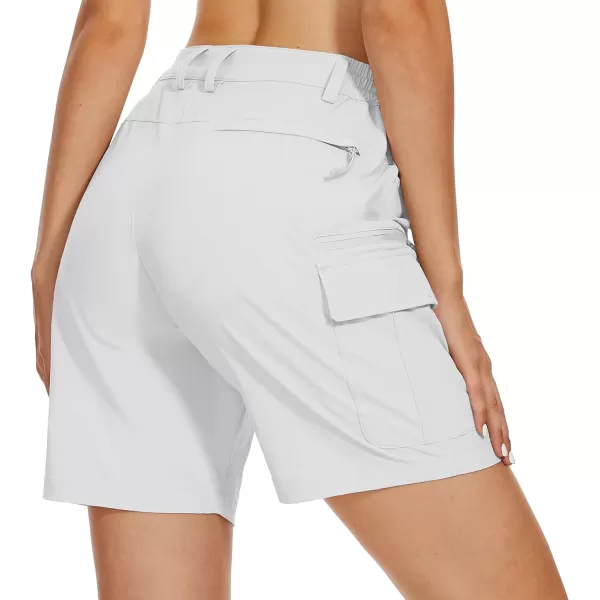 MAGCOMSEN Women's 7" Golf Shorts 6 Pockets Quick Dry Hiking Cargo Shorts Lightweight Water Resistant Summer Outdoor Shorts