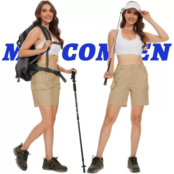 MAGCOMSEN Women's 7" Golf Shorts 6 Pockets Quick Dry Hiking Cargo Shorts Lightweight Water Resistant Summer Outdoor Shorts