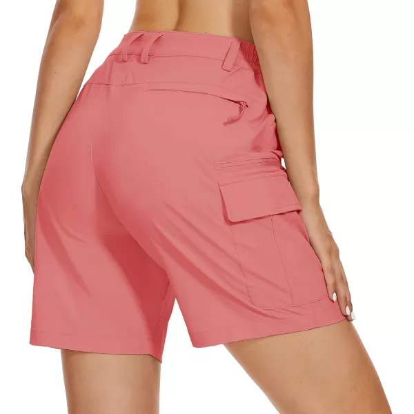 MAGCOMSEN Women's 7" Golf Shorts 6 Pockets Quick Dry Hiking Cargo Shorts Lightweight Water Resistant Summer Outdoor Shorts
