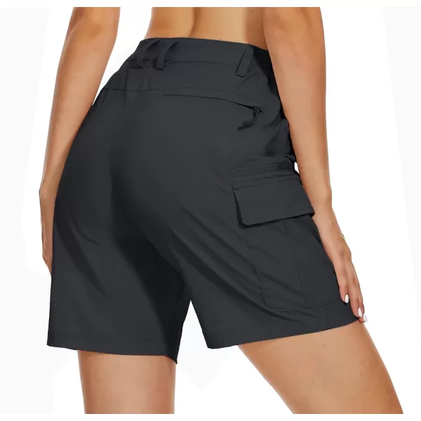 MAGCOMSEN Women's 7" Golf Shorts 6 Pockets Quick Dry Hiking Cargo Shorts Lightweight Water Resistant Summer Outdoor Shorts